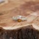 Two Feathers w/Amber Stone Ring