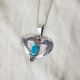 Pendant SS Horses Turq/Coral