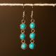 3 Stone Turquoise Earrings