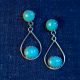 2 Stone Blue Turquoise Earrings