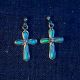 Opal Turquoise Cross Earrings