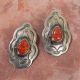 Antique Silver w/Spiny Coral Earrings
