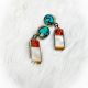 Multi-stone Circle & Dangle Earrings
