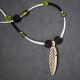 Black & Green Feather Necklace