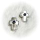 Earring Cross SS Lapis Center