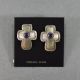 Earring Cross SS Lapis Center