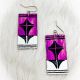 Purple & White Wood Painted Earrings