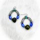 Serpentine Earrings with Glass Beads