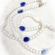 Necklace White Clam-Lapis