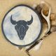 Painted Buffalo Skull Drum