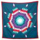 Teal, Turquoise, Red, & Purple Star Quilt