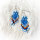 Earrings Blue Dress with White