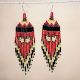 Red Earrings Beaded and Dangle