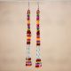 Earrings Beaded Loops Dark Red