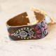 Leather Painted Bracelet with Teardrop Charm