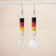 Earrings Quill Blk,R,Y,W