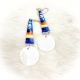 Earrings Med Shell w/ Bl quill