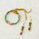 Quill Bracelet and Earring Set in Green