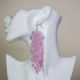 Beaded Dream Catcher Earrings in Pink & Purple