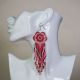 Beaded Dream Catcher Earrings of Reds & Pinks