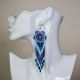 Beaded Dream Catcher Earrings in Blues, Pink, and Shiny White