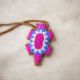 Leather Turtle Amulet with Pink, Purple, White Beads