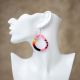 Quill Earrings Teardrop Pink & Black