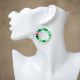 Earrings Quill Circle Green