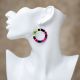 Earrings Quill Circle Pink/Blk