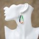 Quill Earrings Teardrop Loops in Black & Green
