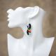 Earrings Quill Double Blu/Blk