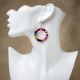 Earrings Quill Circle Maroon