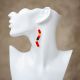 Earrings Quill Wave Red/Wht