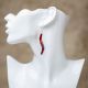 Earrings Quill Wave Maroon