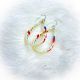 Earrings Quill Teardrop Wht/Rd