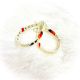 Earrings Quill Teardop Wht/Blk