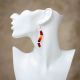 Earrings Quill Wave Red Stripe