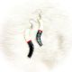 Earrings Quill Wave White/Rd