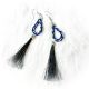 Earrings Hhair Dangle Blu/Blk