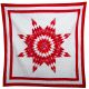 Star Quilt Red and White Watercolor