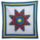 Star Quilt of Yellow, Blue, Red, & Patterned Turquoise
