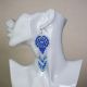 Beaded Dream Catcher Earrings in Blues and White