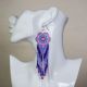 Beaded Dream Catcher Earrings of Royal Blue, Pink, & Light Blue