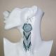 Beaded Dream Catcher Earrings in Light Green, Pink, and Black