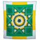 Star Quilt with Yellows, Greens, Green Bandana Material