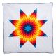 Star Quilt of Blue, Red, Orange, and Yellow