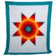 Star Quilt Turquoise, Red, Yellow, and Orange