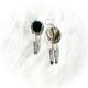 Earrings Black MOP w/ Feathers