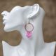 Earrings Sm DC Pink Dangle