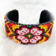 White Flower Multicolored Beaded Cuff Bracelet